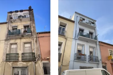 Reprise complète d’une façade en cœur de ville à Sète : maçonnerie, zinguerie et travaux sur cordes